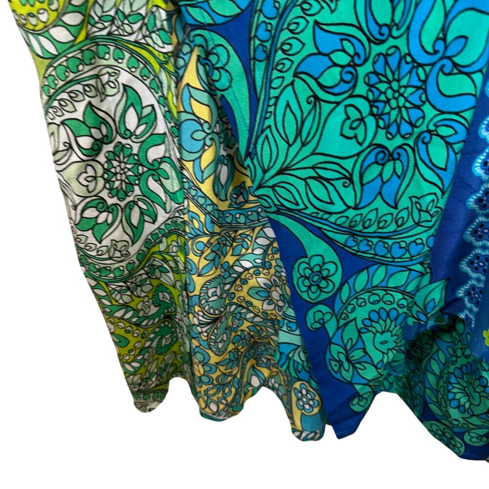 Johnny Was Womens XS Kahinu Dress & Slip Silk Diomedes Blue Boho Floral NWT $465 - Picture 12 of 15